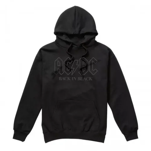 AC/DC Mens Back In Black Outline Hoodie