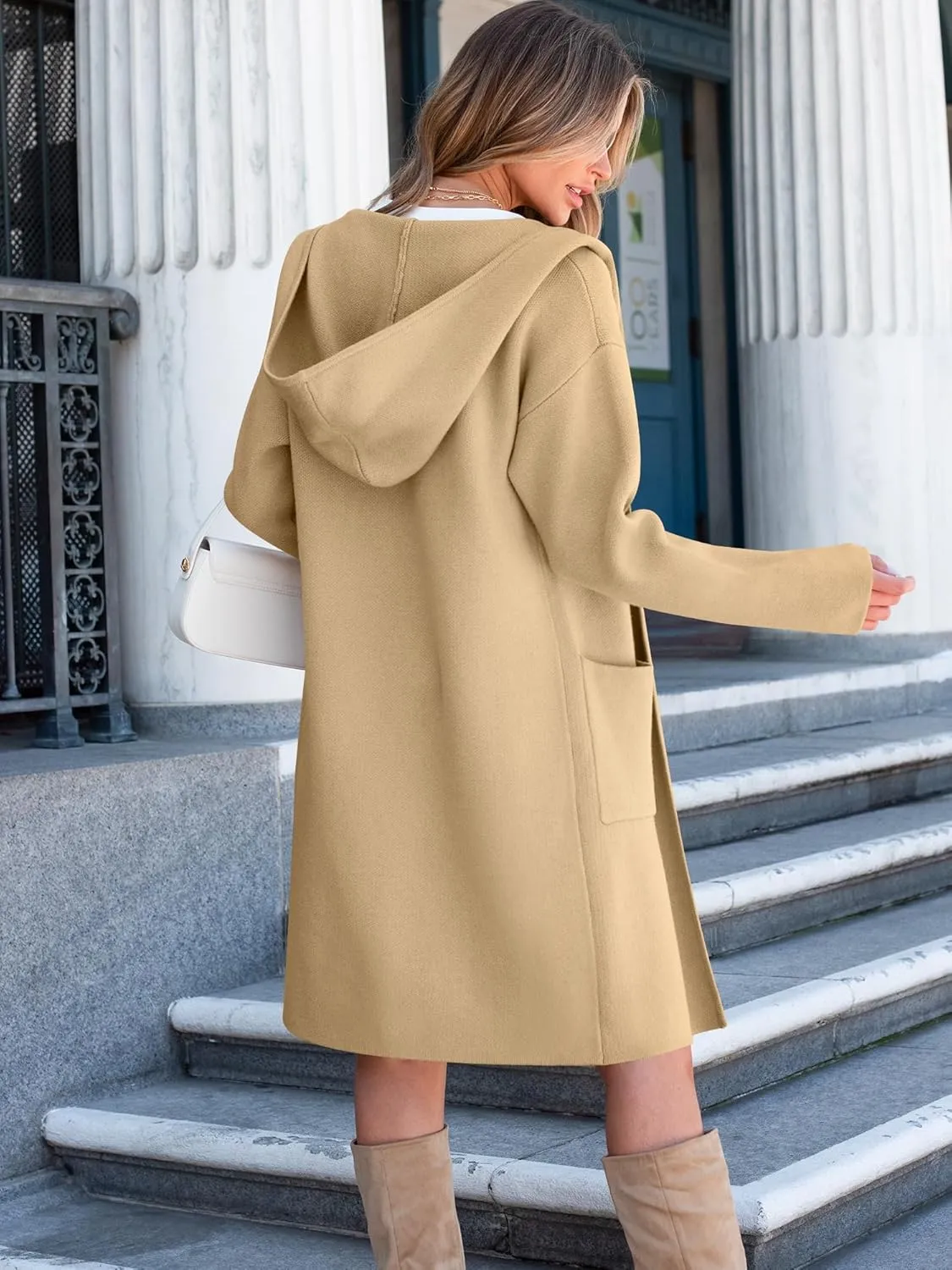 ANRABESS Women Cardigan Open Front Oversized Casual Knit Hoodie Sweater Coatigan Lady Coat 2025 Fall Trendy Outerwear