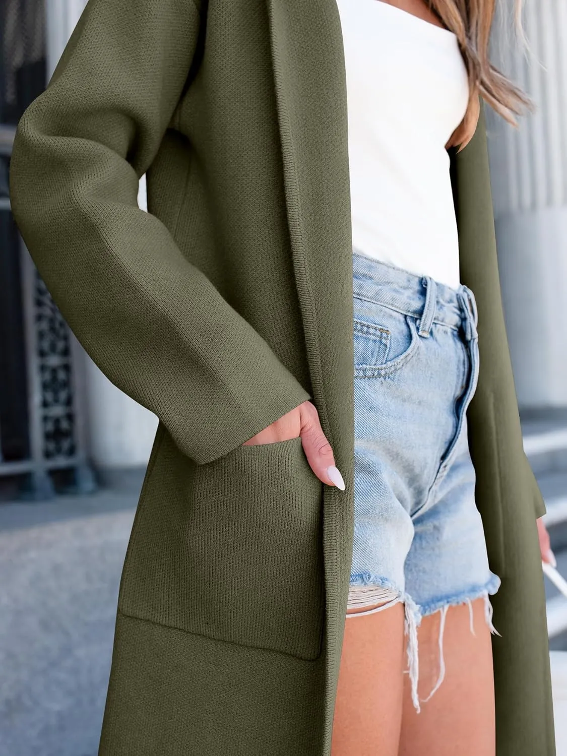 ANRABESS Women Cardigan Open Front Oversized Casual Knit Hoodie Sweater Coatigan Lady Coat 2025 Fall Trendy Outerwear