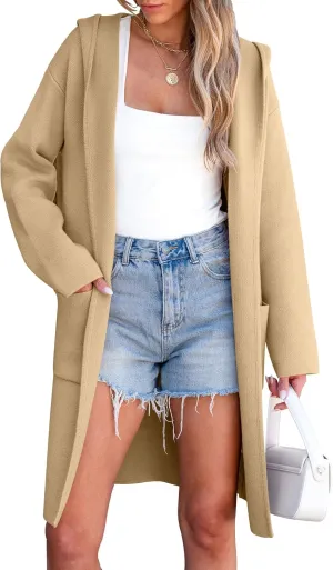 ANRABESS Women Cardigan Open Front Oversized Casual Knit Hoodie Sweater Coatigan Lady Coat 2025 Fall Trendy Outerwear