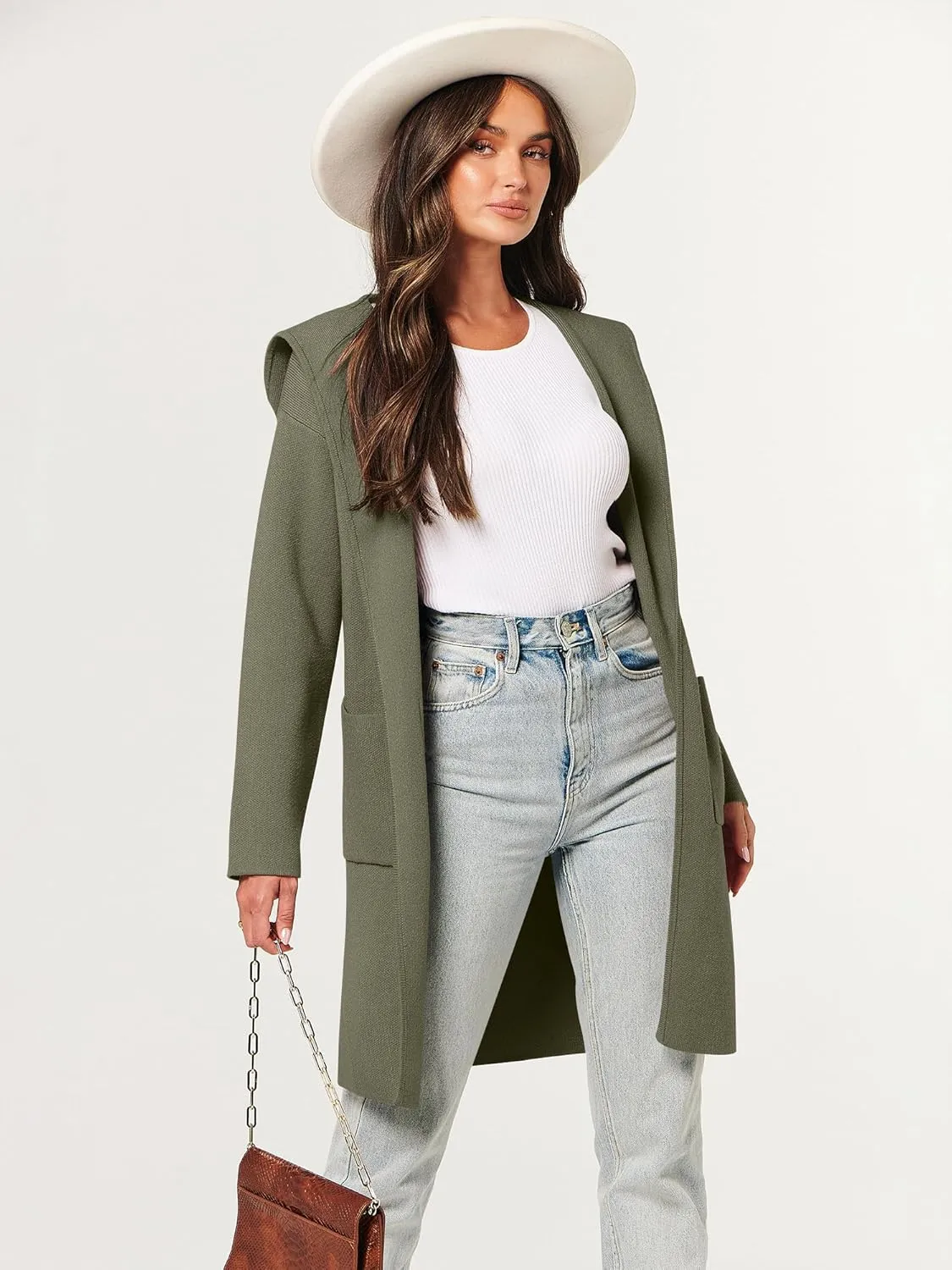 ANRABESS Women Cardigan Open Front Oversized Casual Knit Hoodie Sweater Coatigan Lady Coat 2025 Fall Trendy Outerwear