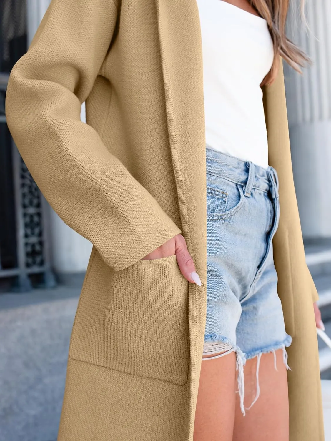 ANRABESS Women Cardigan Open Front Oversized Casual Knit Hoodie Sweater Coatigan Lady Coat 2025 Fall Trendy Outerwear