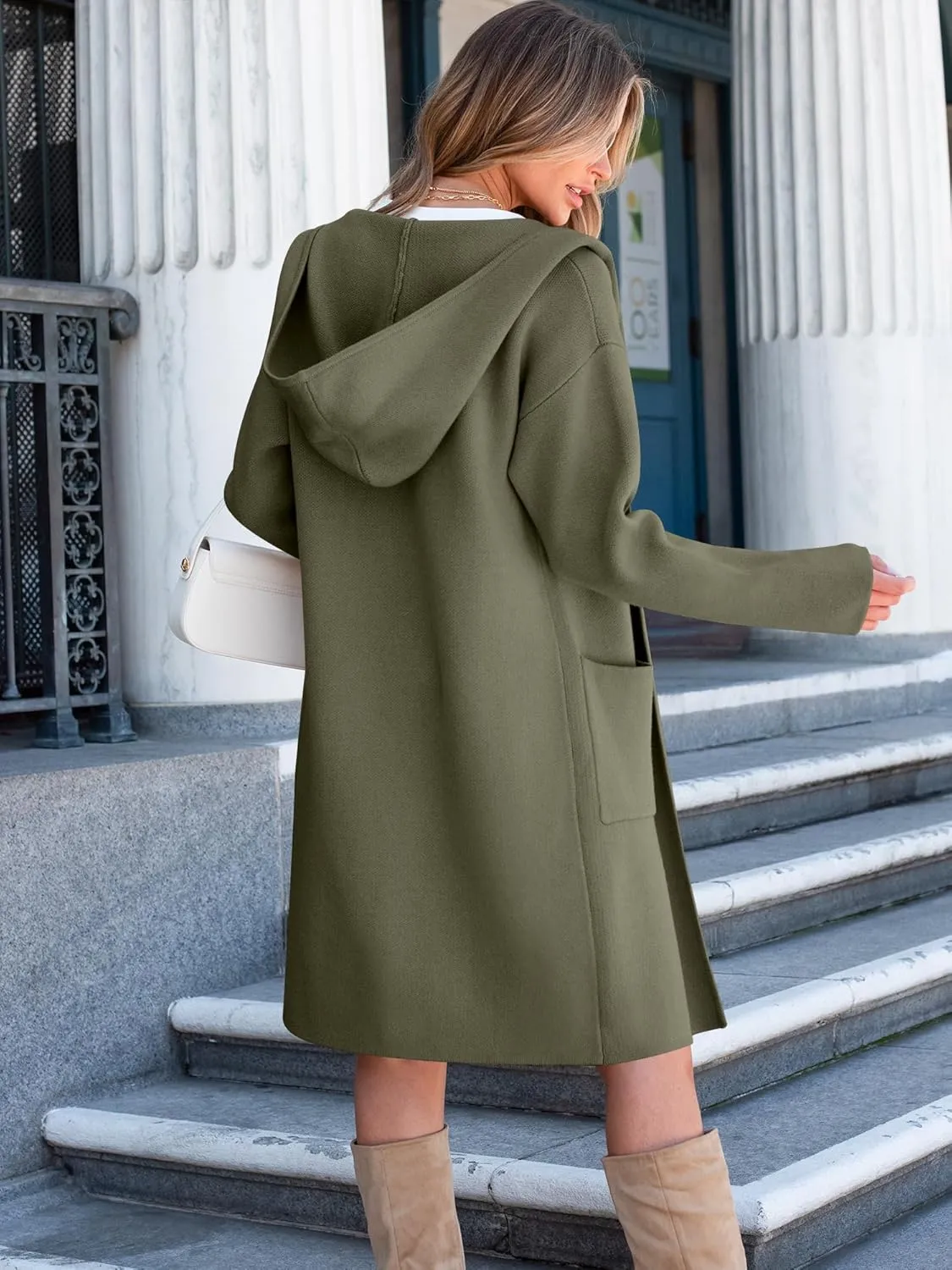 ANRABESS Women Cardigan Open Front Oversized Casual Knit Hoodie Sweater Coatigan Lady Coat 2025 Fall Trendy Outerwear