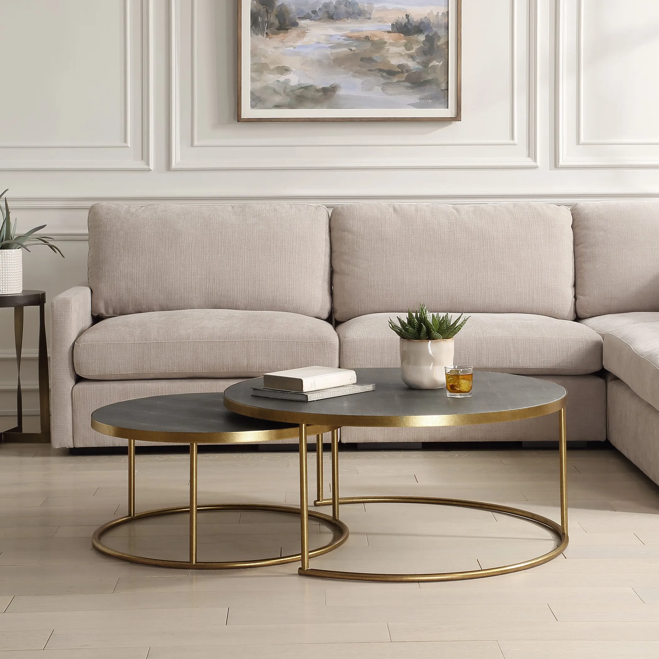 Aragon Gray Nesting Coffee Tables // Set of 2