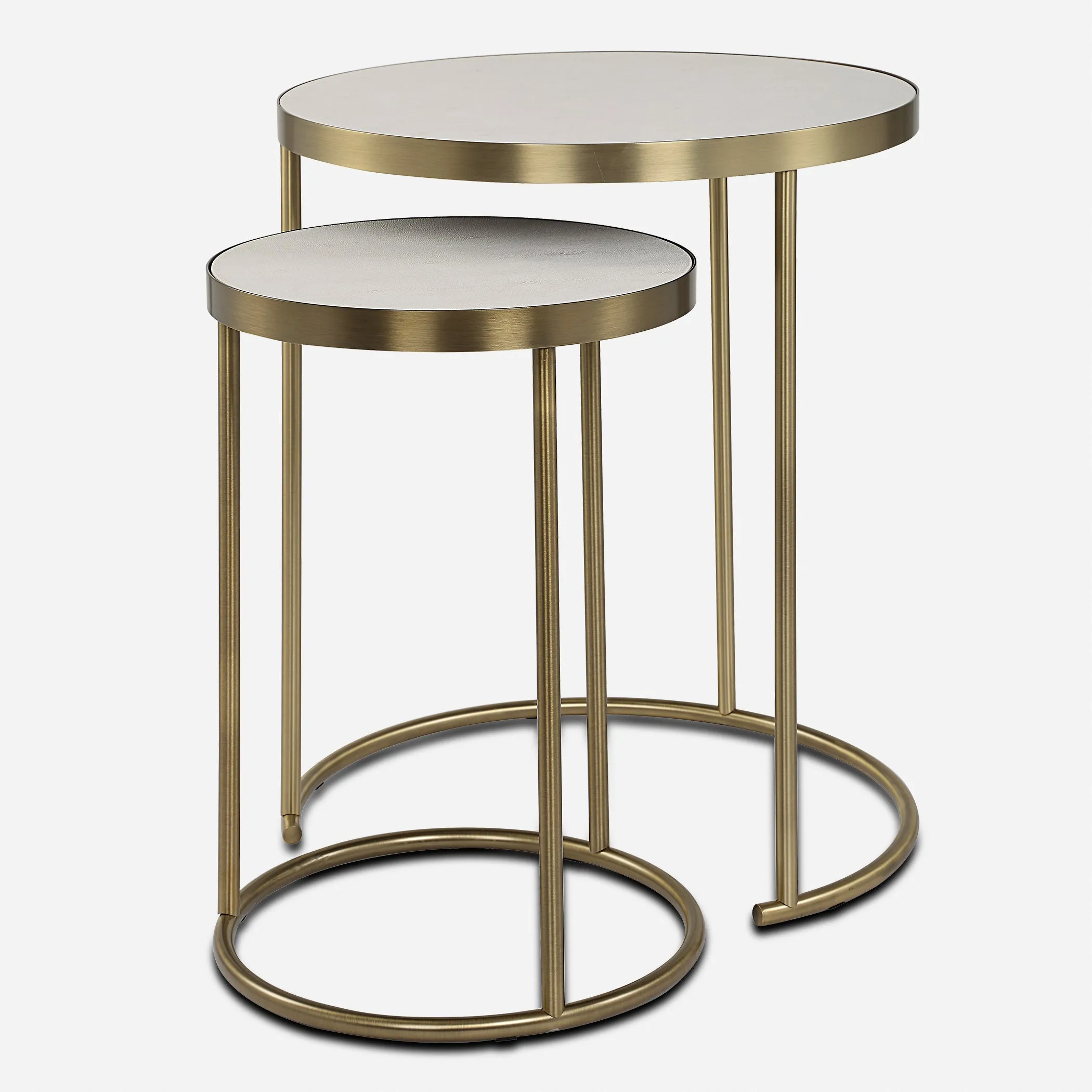 Aragon White Nesting Tables // Set of 2