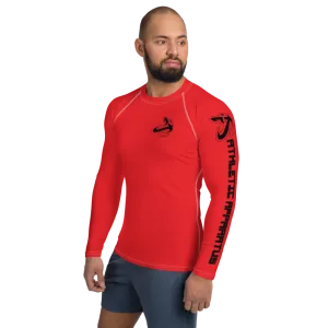 Athletic Apparatus Red 1 Black Logo White stitch Men's Rash Guard