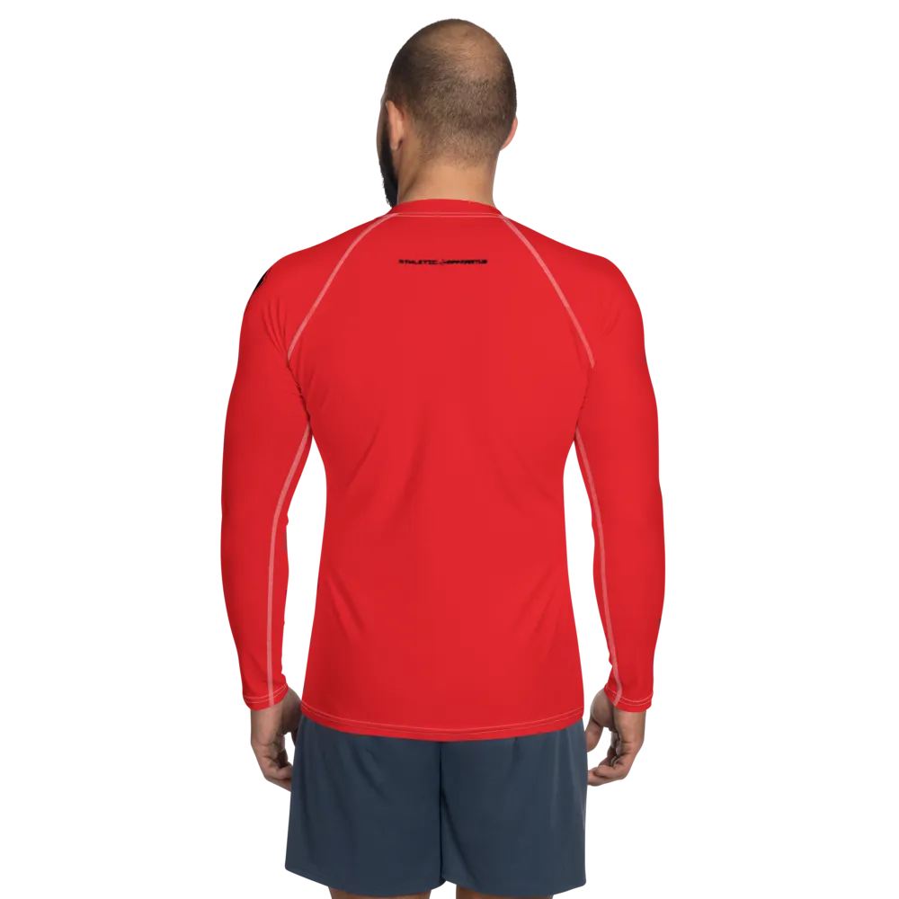 Athletic Apparatus Red 1 Black Logo White stitch Men's Rash Guard