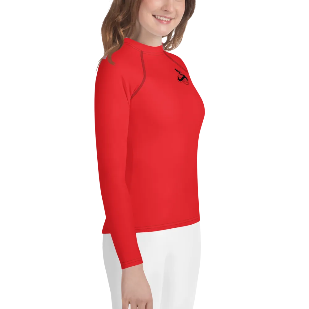 Athletic Apparatus Red 1 Black logo Youth Rash Guard