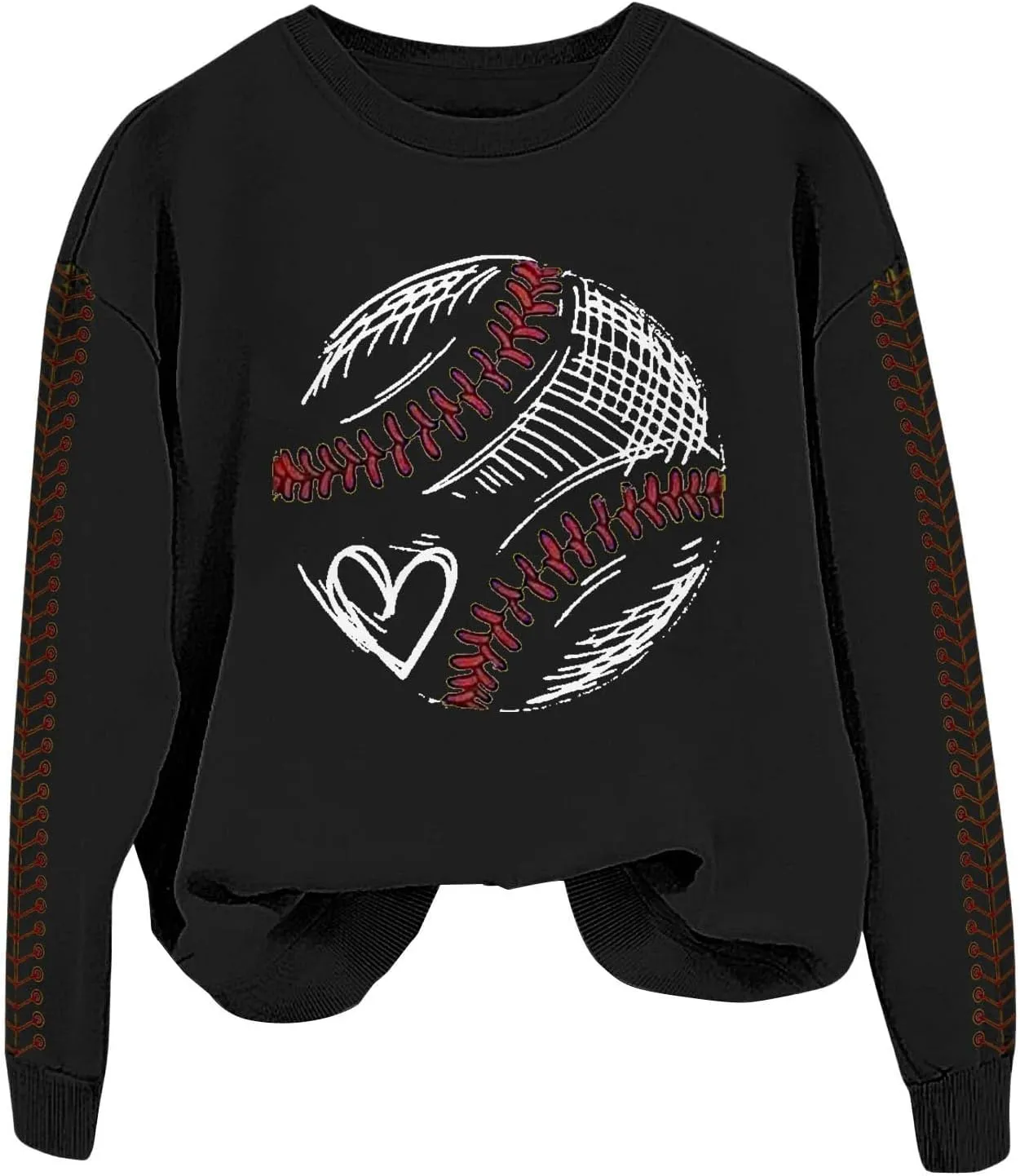 Baseball Sweatshirt for Womens 2025 Long Sleeves Round Neck Pullover Baseball Letter Print Blouses Fall Workout Tops