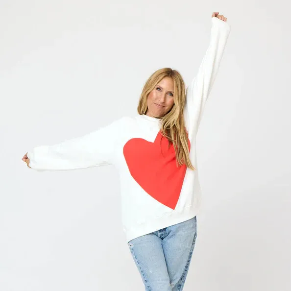 Benton Imperfect Heart Sweatshirt (White)