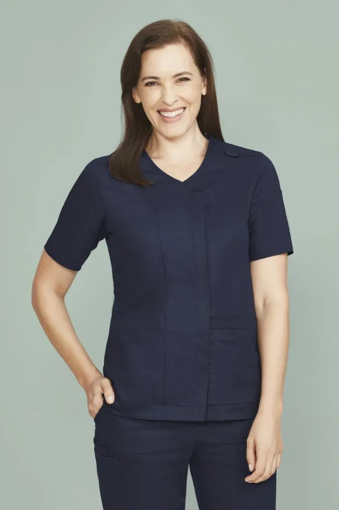 Biz Care CST240LS Zip Front Crossover Scrub Top