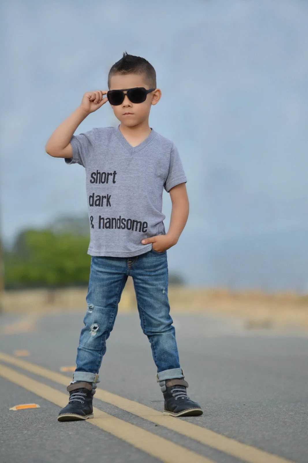 Boy Clothing, Toddler   Kids Tee - Short Dark and Handsome
