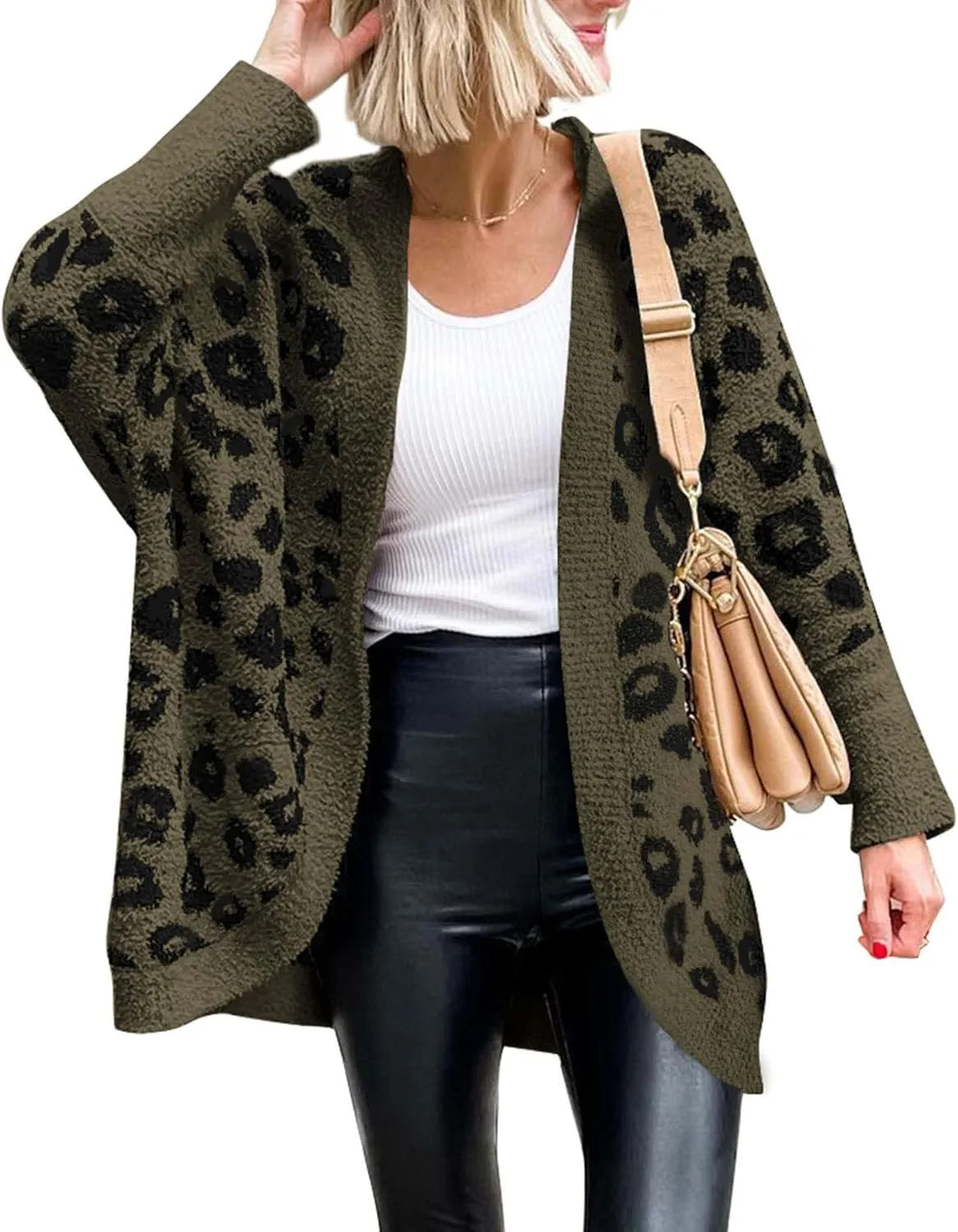 BTFBM Womens Cardigan Sweaters Long Sleeve Open Front Cardigans Fall Fashion Loose Knit Printed Outwear Spring Coats