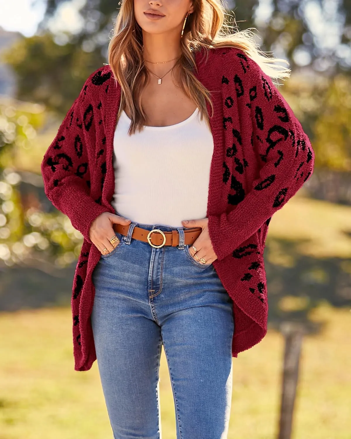BTFBM Womens Cardigan Sweaters Long Sleeve Open Front Cardigans Fall Fashion Loose Knit Printed Outwear Spring Coats