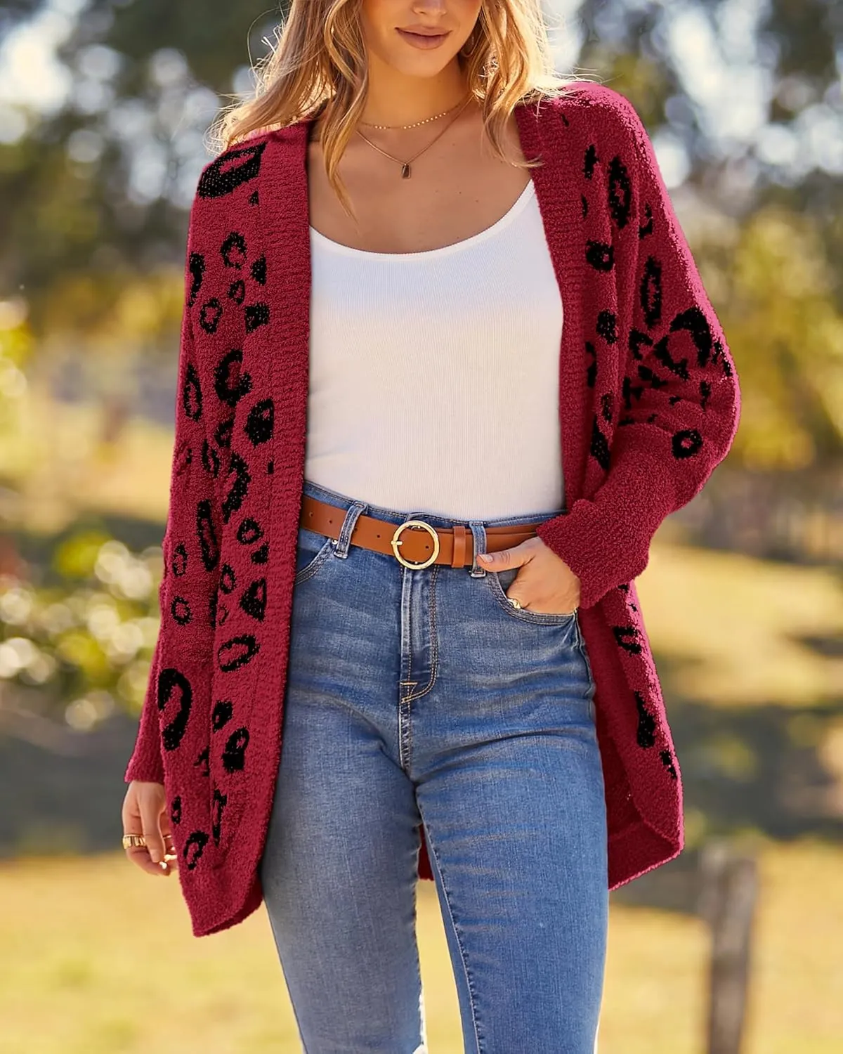 BTFBM Womens Cardigan Sweaters Long Sleeve Open Front Cardigans Fall Fashion Loose Knit Printed Outwear Spring Coats
