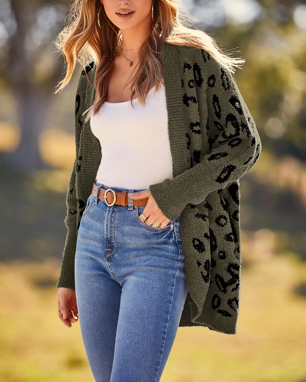 BTFBM Womens Cardigan Sweaters Long Sleeve Open Front Cardigans Fall Fashion Loose Knit Printed Outwear Spring Coats