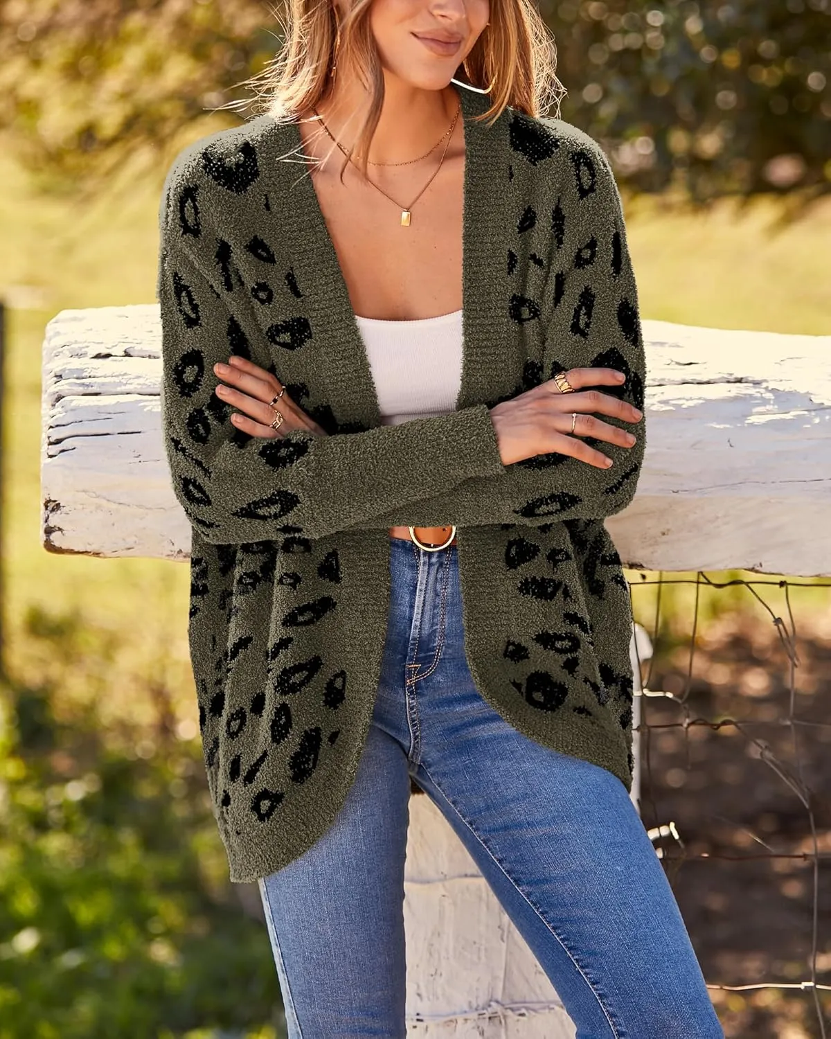 BTFBM Womens Cardigan Sweaters Long Sleeve Open Front Cardigans Fall Fashion Loose Knit Printed Outwear Spring Coats