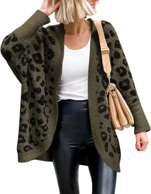 BTFBM Womens Cardigan Sweaters Long Sleeve Open Front Cardigans Fall Fashion Loose Knit Printed Outwear Spring Coats