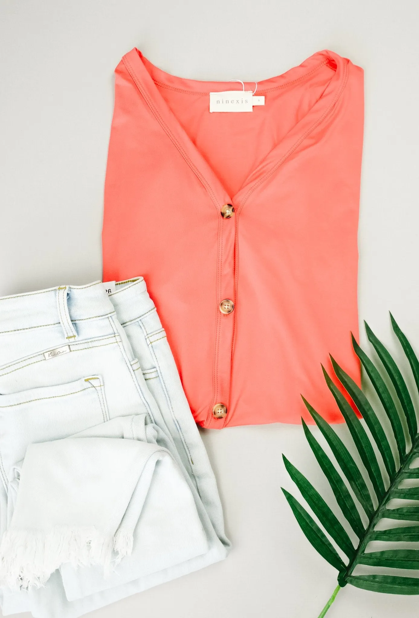Button-down Comfort In Coral