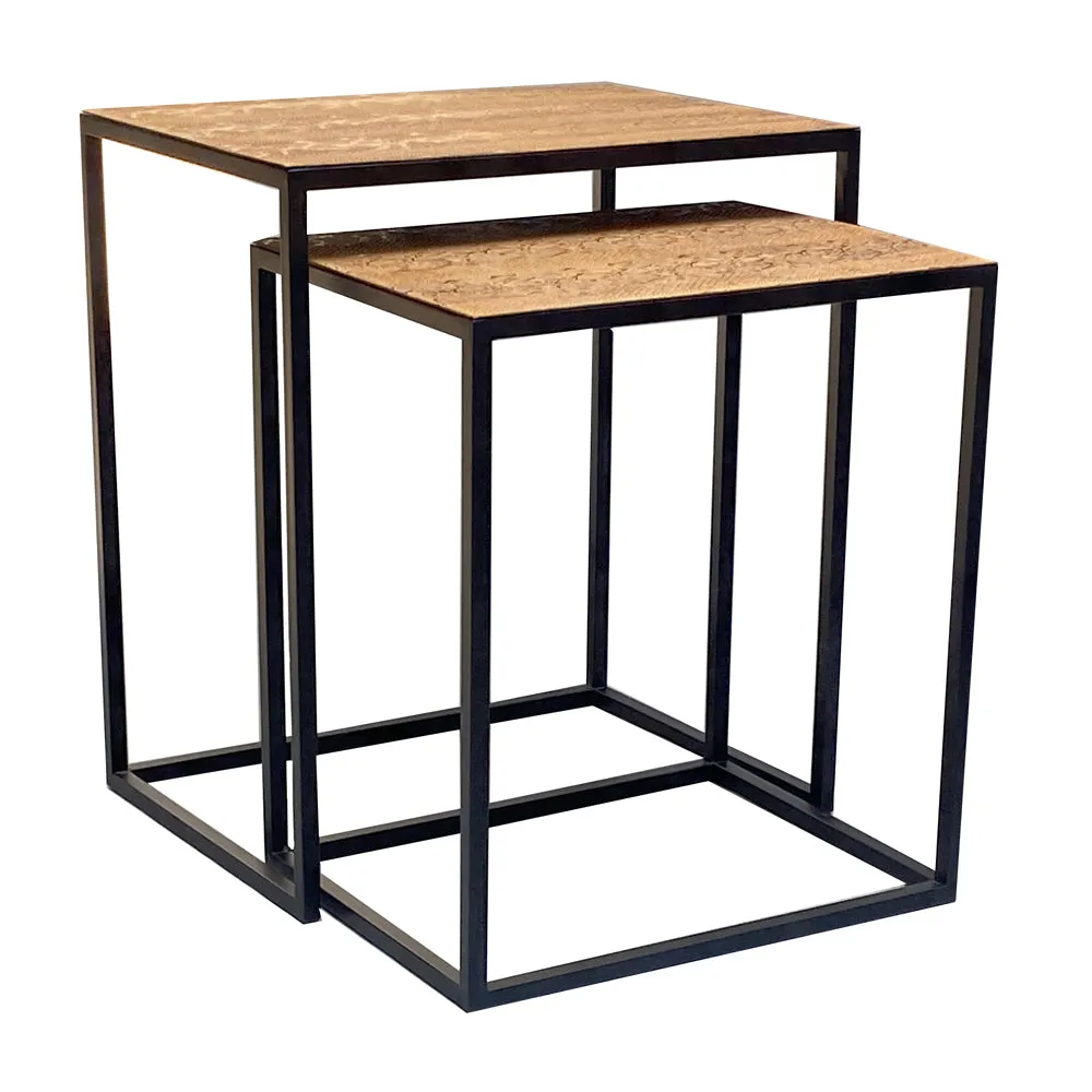 Cascabel Faux Rattlesnake Skin End Tables - Set of 2