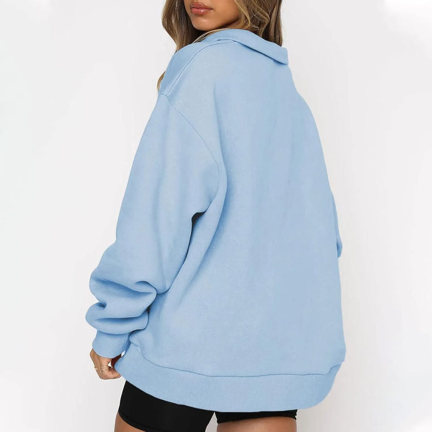 Ceboyel Oversized Sweatshirt For Women Half Zip Hoodie Sweater Trendy Y2K Long Sleeve Tops Fall Fashion Clothes Outfits 2023