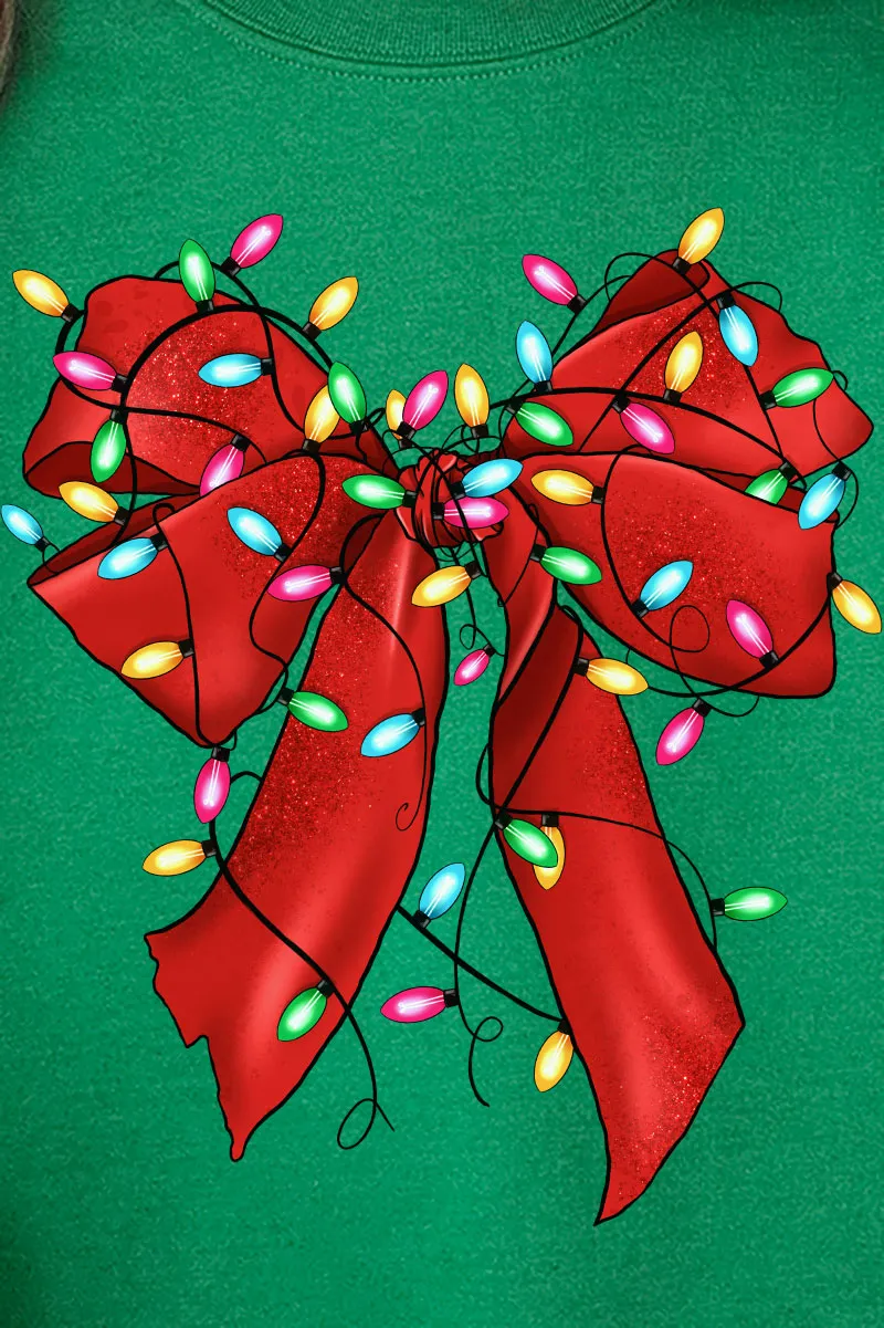 Christmas Lights Coquette Bow Unisex NuBlend Crew Sweatshirt