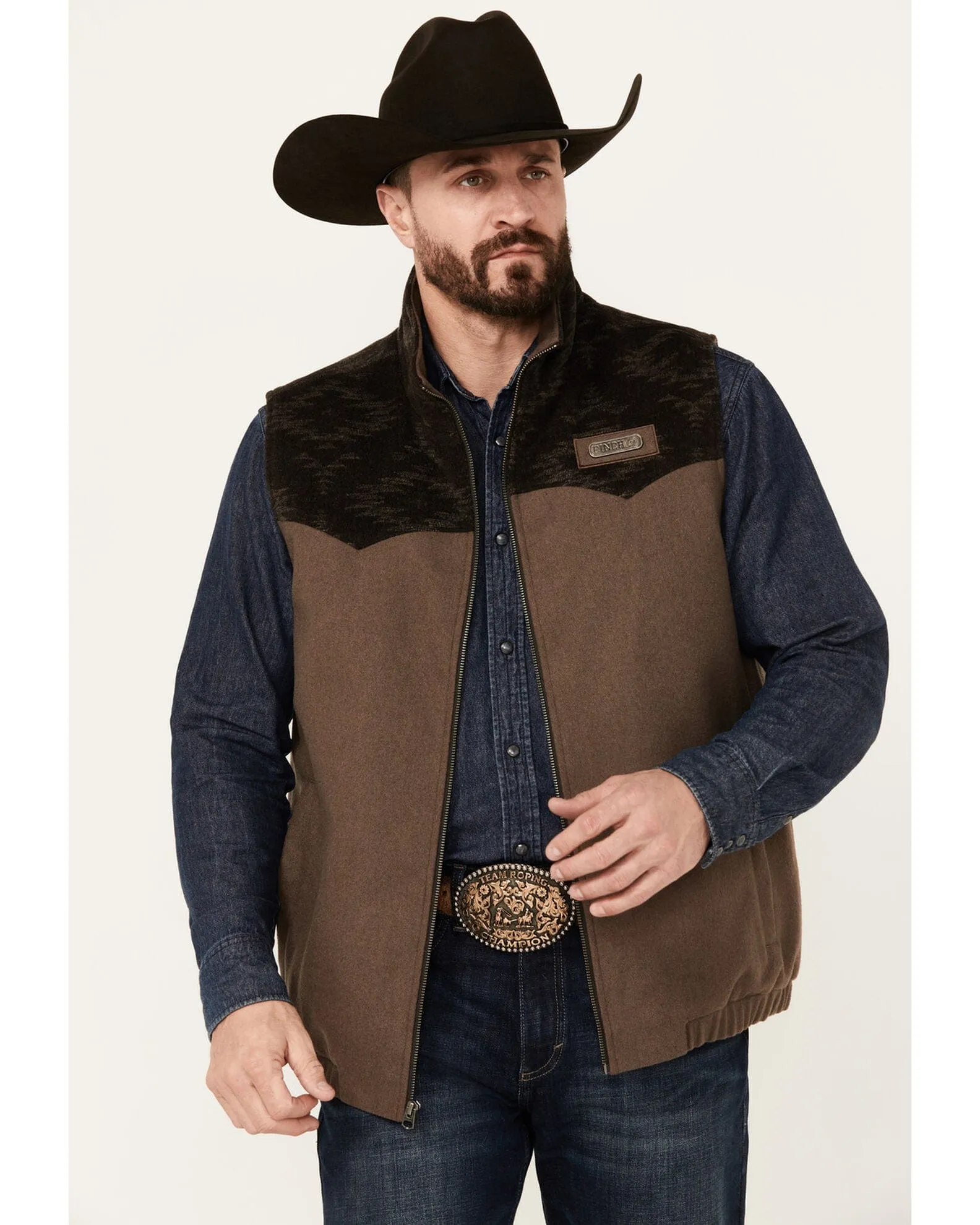 Cinch Men's Solid Twill Concealed Carry Zip Up Vest