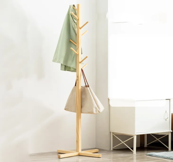 Coat Rack Wooden Natural Color