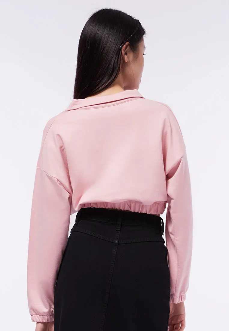Collared Crop Sweatshirt