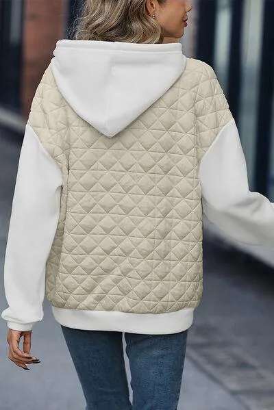 Cozy Wandered Quilted Kangaroo Pocket Hoodie