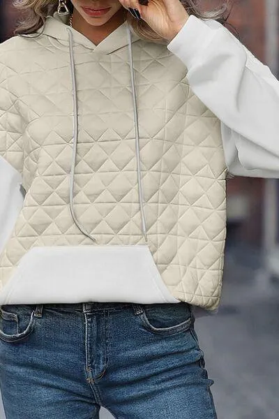 Cozy Wandered Quilted Kangaroo Pocket Hoodie