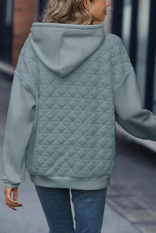 Cozy Wandered Quilted Kangaroo Pocket Hoodie