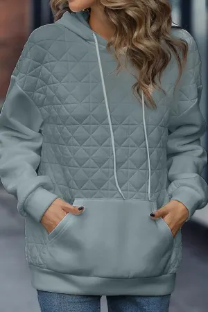 Cozy Wandered Quilted Kangaroo Pocket Hoodie