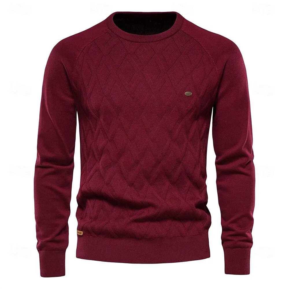 Crew Neck Elegant Pullover Sweater