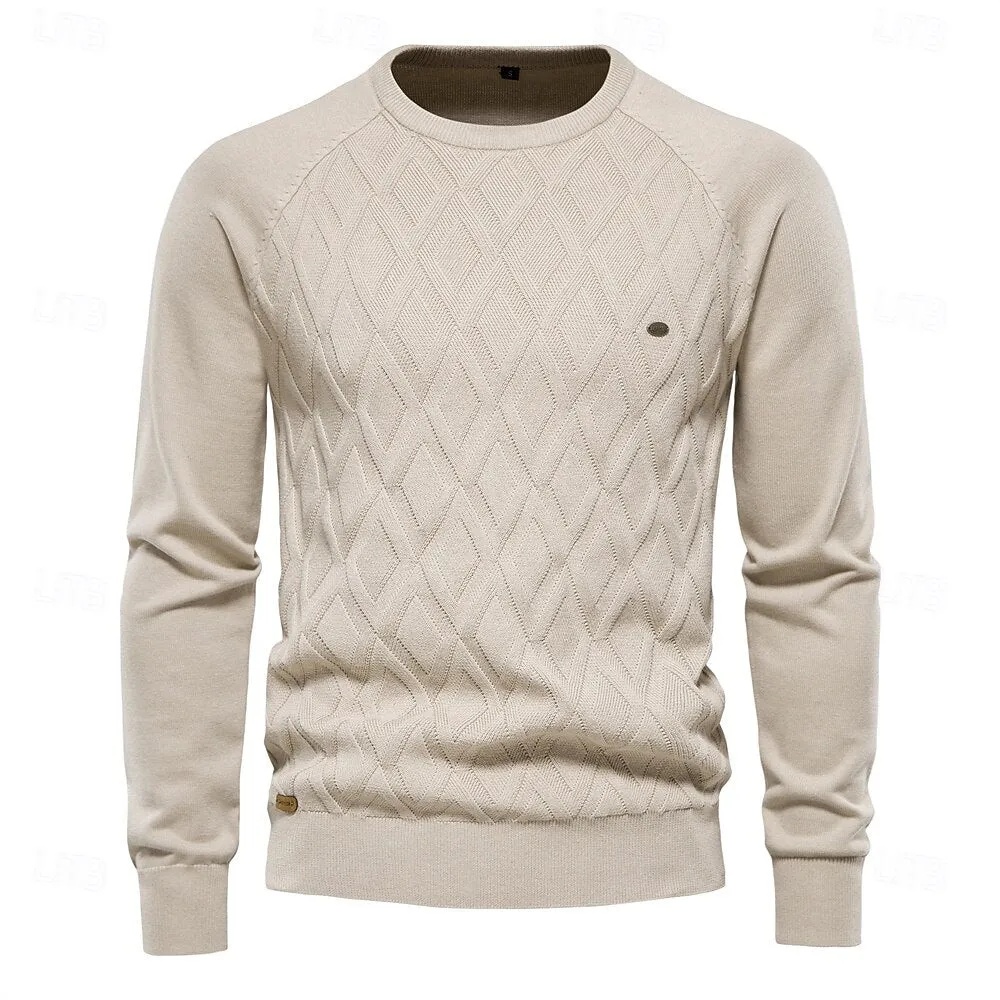Crew Neck Elegant Pullover Sweater