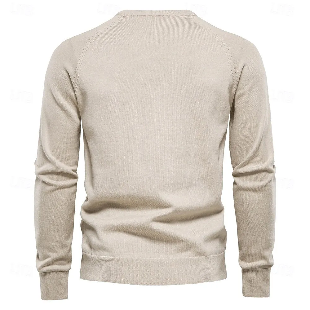 Crew Neck Elegant Pullover Sweater