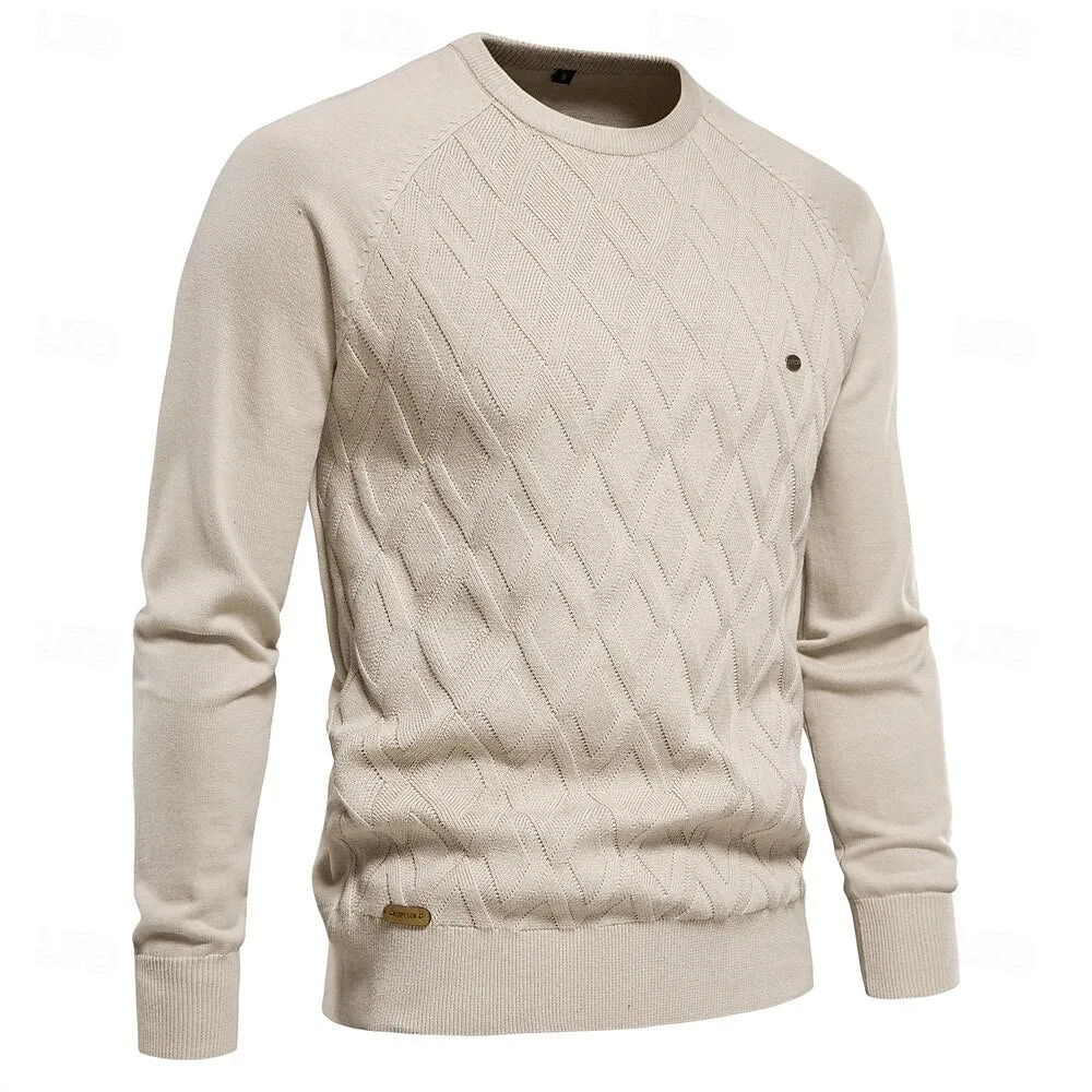 Crew Neck Elegant Pullover Sweater