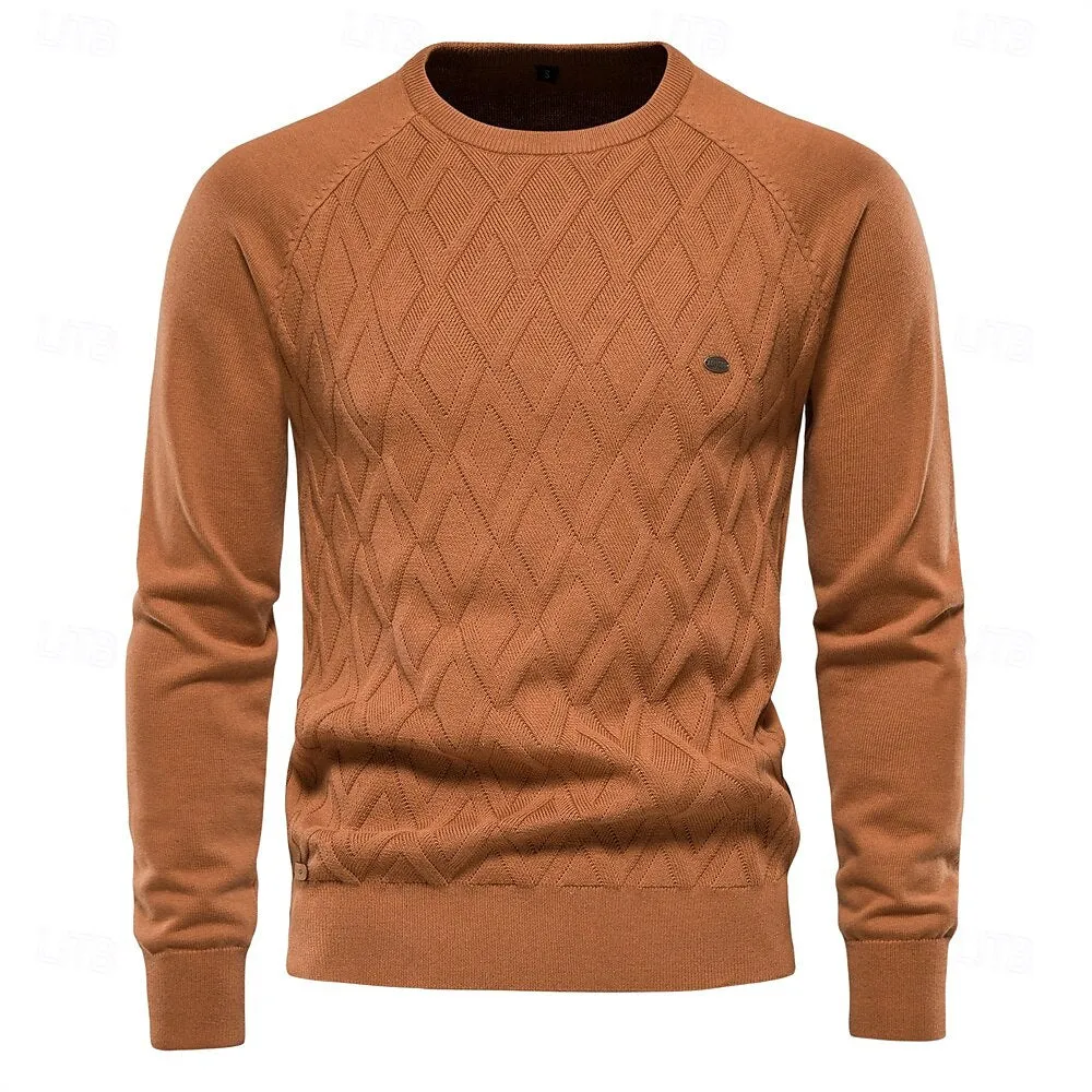 Crew Neck Elegant Pullover Sweater