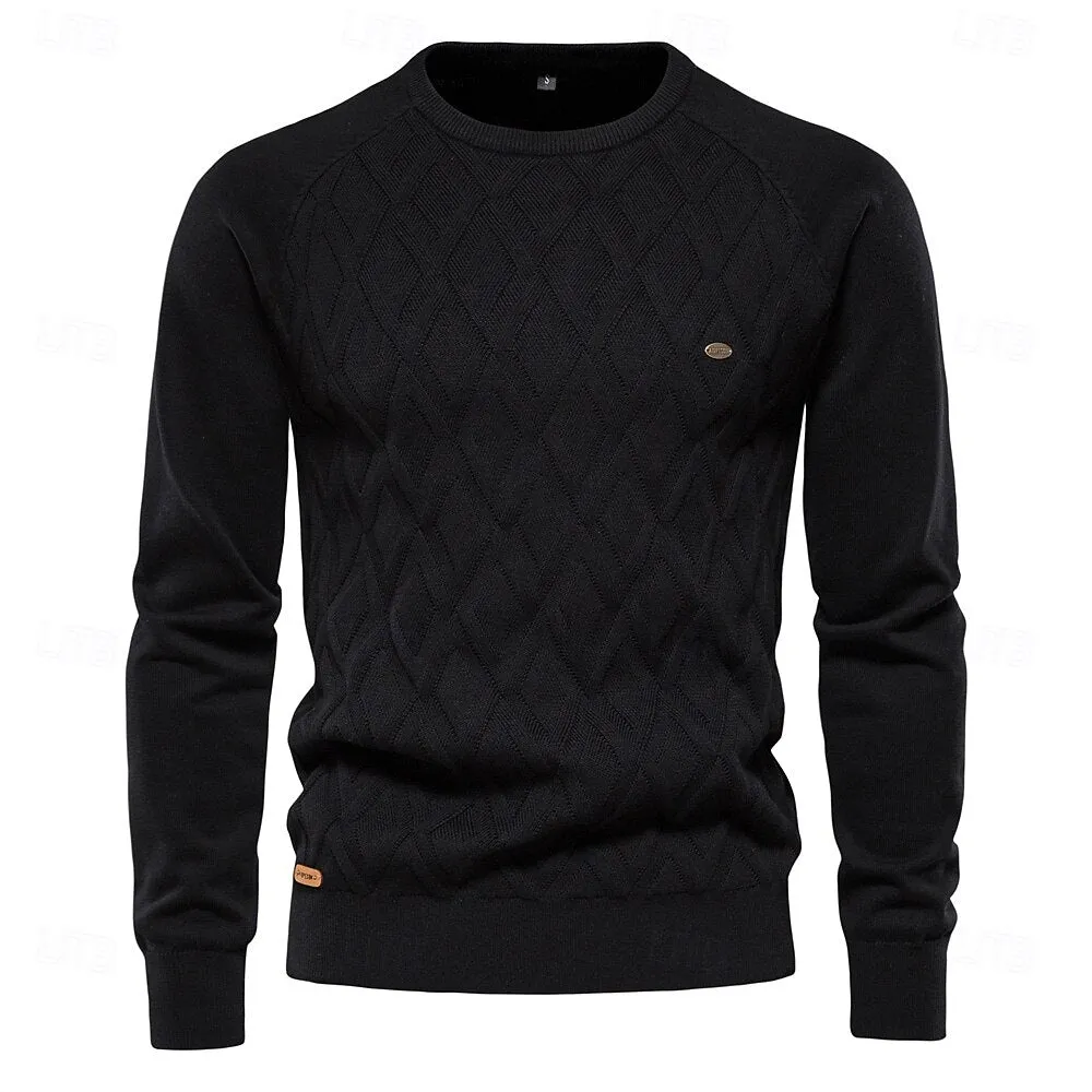 Crew Neck Elegant Pullover Sweater