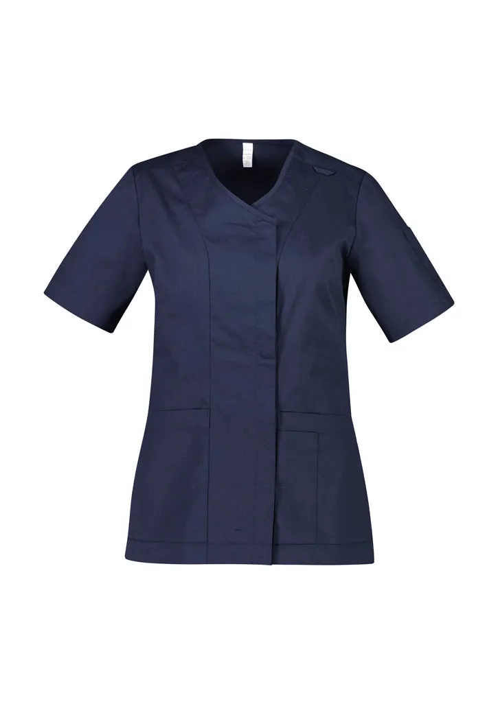 CST240LS - Biz Care - Womens Parks Zip Front Crossover Scrub Top