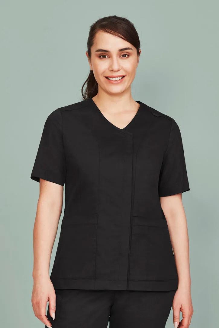 CST240LS - Biz Care - Womens Parks Zip Front Crossover Scrub Top