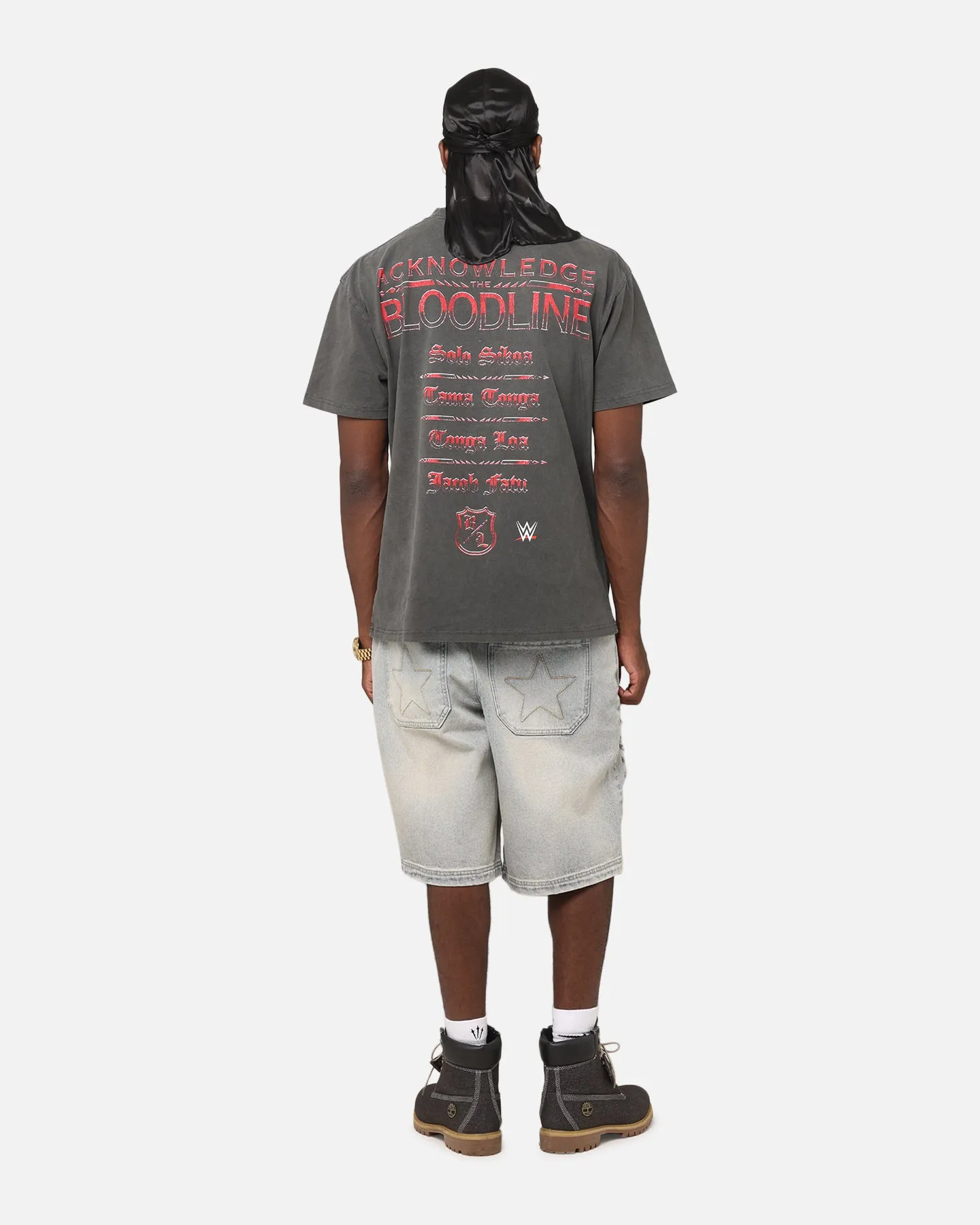Culture Kings X WWE The Bloodline Heavyweight T-Shirt Black Wash
