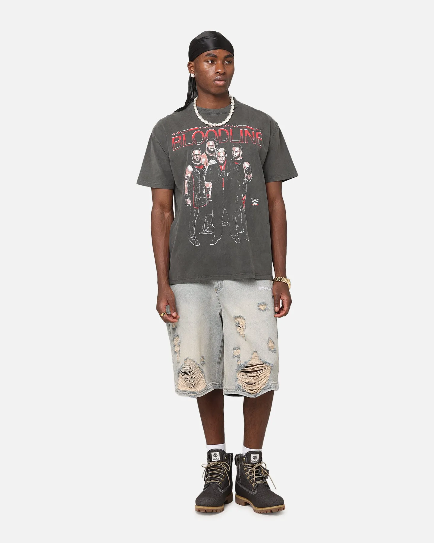 Culture Kings X WWE The Bloodline Heavyweight T-Shirt Black Wash