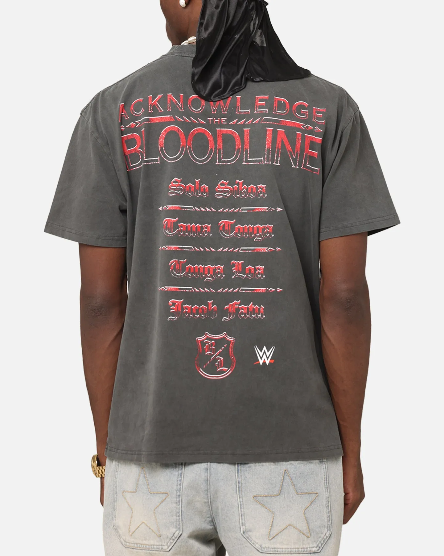 Culture Kings X WWE The Bloodline Heavyweight T-Shirt Black Wash