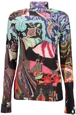Desigual Elegant High Collar Sweater with Logo Detail