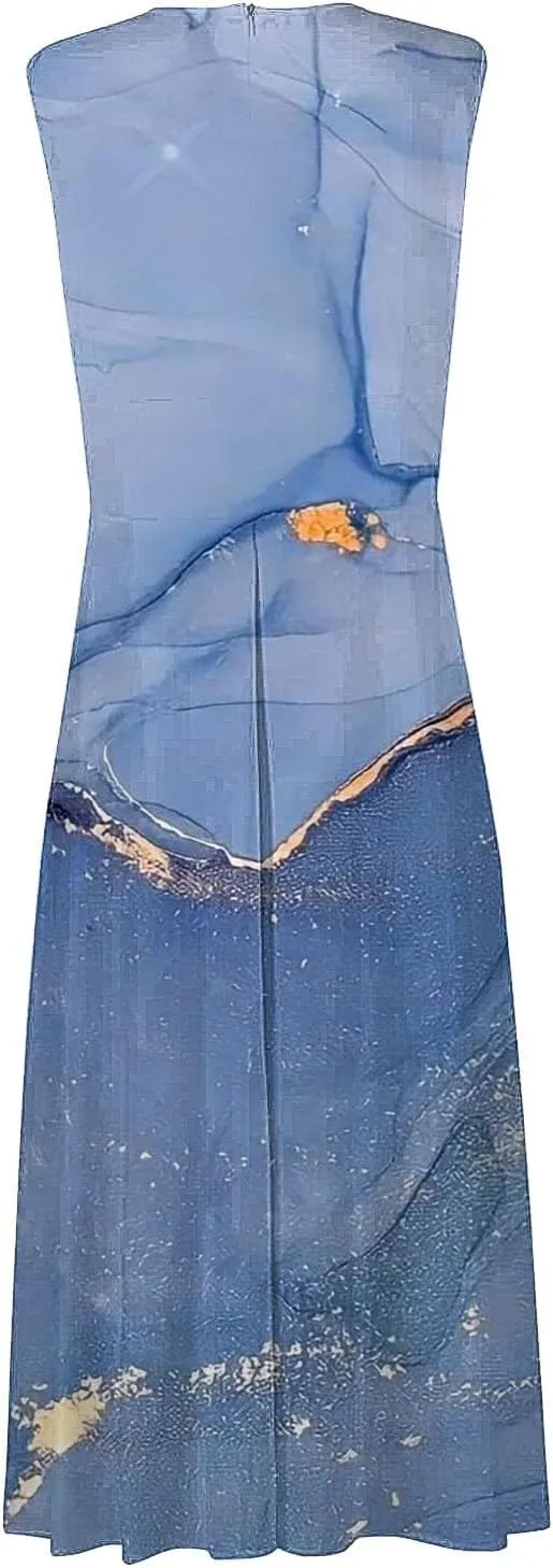 Dresses for Women 2024 Sleeveless Dresses Casual Summer Boho Dress Floral Dressy Tank Dress V Neck Beach Maxi Dress