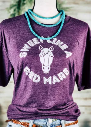 Eggplant Sweet Like A Red Mare Short Sleeve Graphic Tee