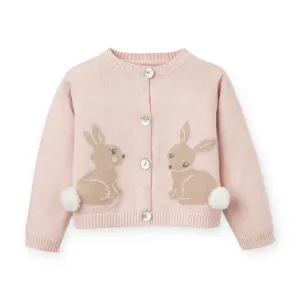 Elegant Baby Knit Cardigan ~ Bunnies