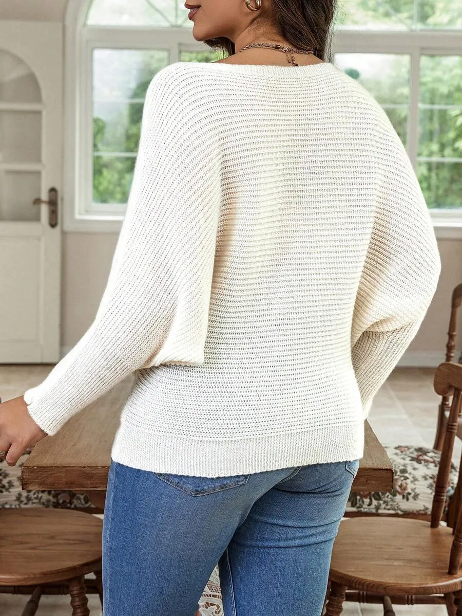 Elegant Batwing Sleeve Sweater