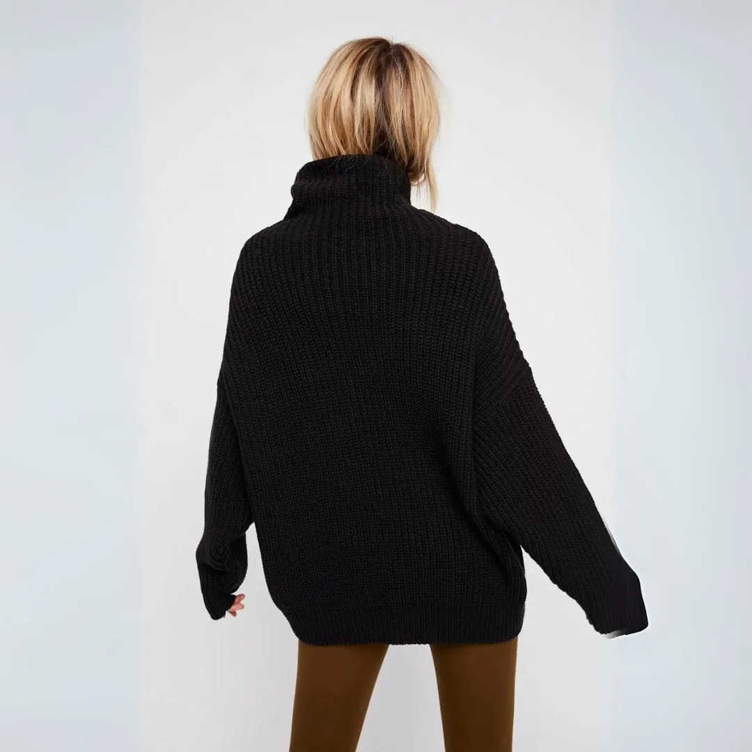 Elegant Cotton Blended Turtleneck Sweater